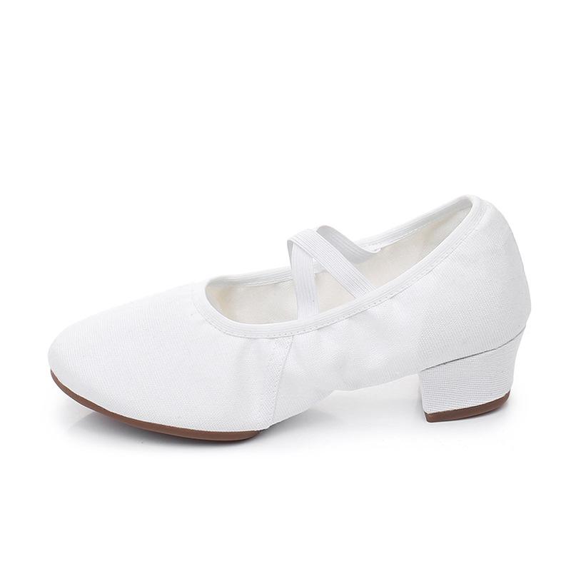 Women's Lace-Free Ballet Heeled Dance Shoes with Soft Sole for Yoga and Classical Dance