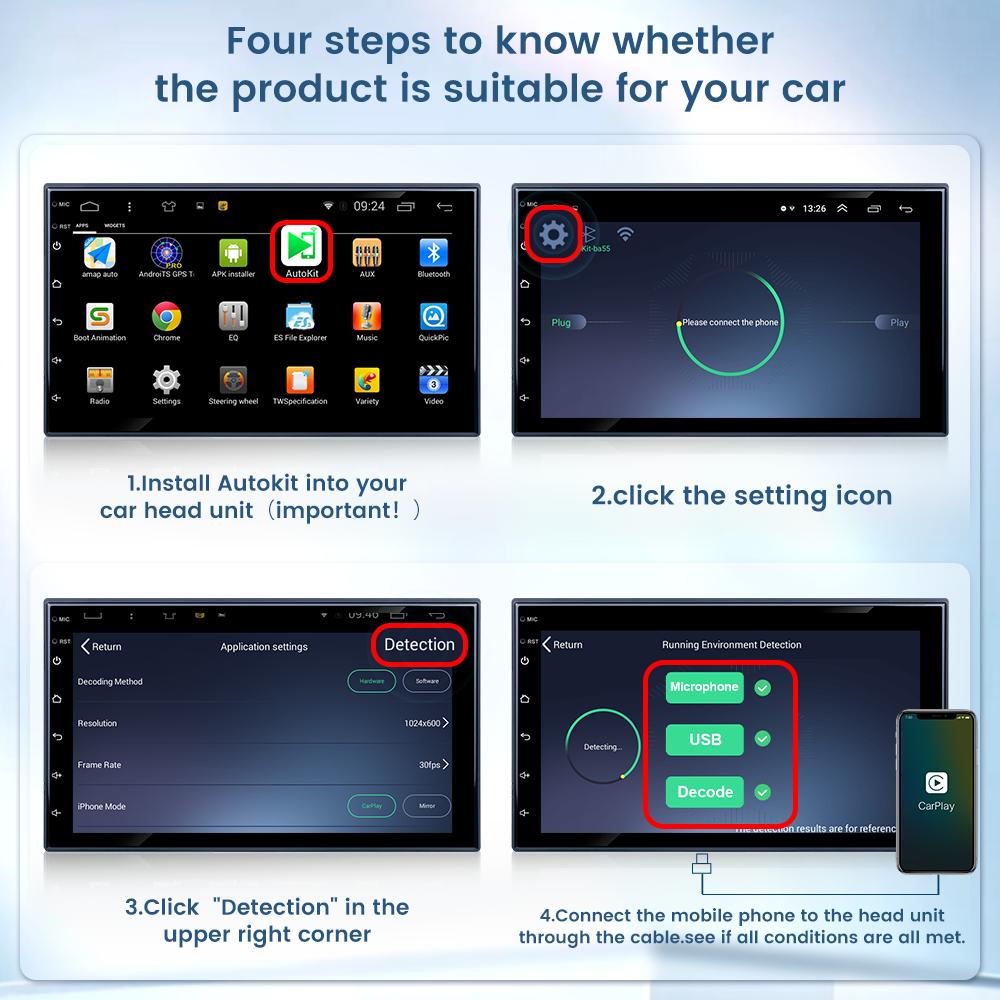 Carlinkit Wired/Wireless CarPlay Wireless Android Auto Dongle Mirror For Modify Android Screen Car Ariplay  Smart Link IOS 14 15
