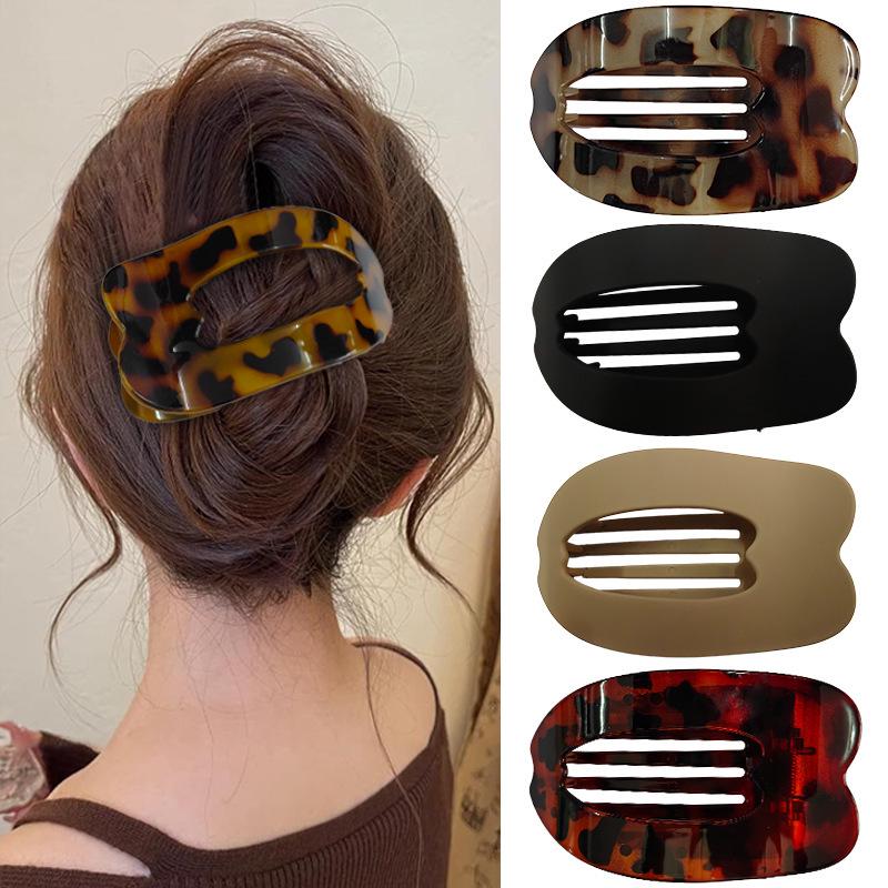 Curved Oval Updo Hair Claw - Temperament Shark Clip