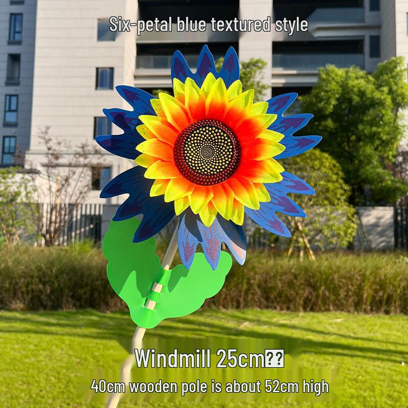 Colorful Sunflower Double-Layer Children's Handheld Pinwheel for Outdoor Decoration
