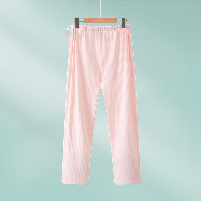 Spring/Summer Adjustable Cotton Maternity Pants - Loose, Casual, Plus Size, Long Fit L