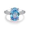 Blue Diamond Zirconia Pavé Women's Ring - High-End S925 Silver with High Carbon Diamond
