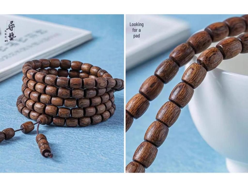 Authentic Vietnamese Agarwood Beads Bracelet for Men and Women – Hoi An Wenwan Style with Fragrant Wild Wood