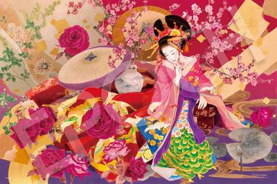 EPOCH 1000 Piece Jigsaw Puzzle Haruyo Ayanishiki X With Spatula Score Ticket Included EPOCH Illustration/Art (50 75cm) 12-609s Glue, Included,