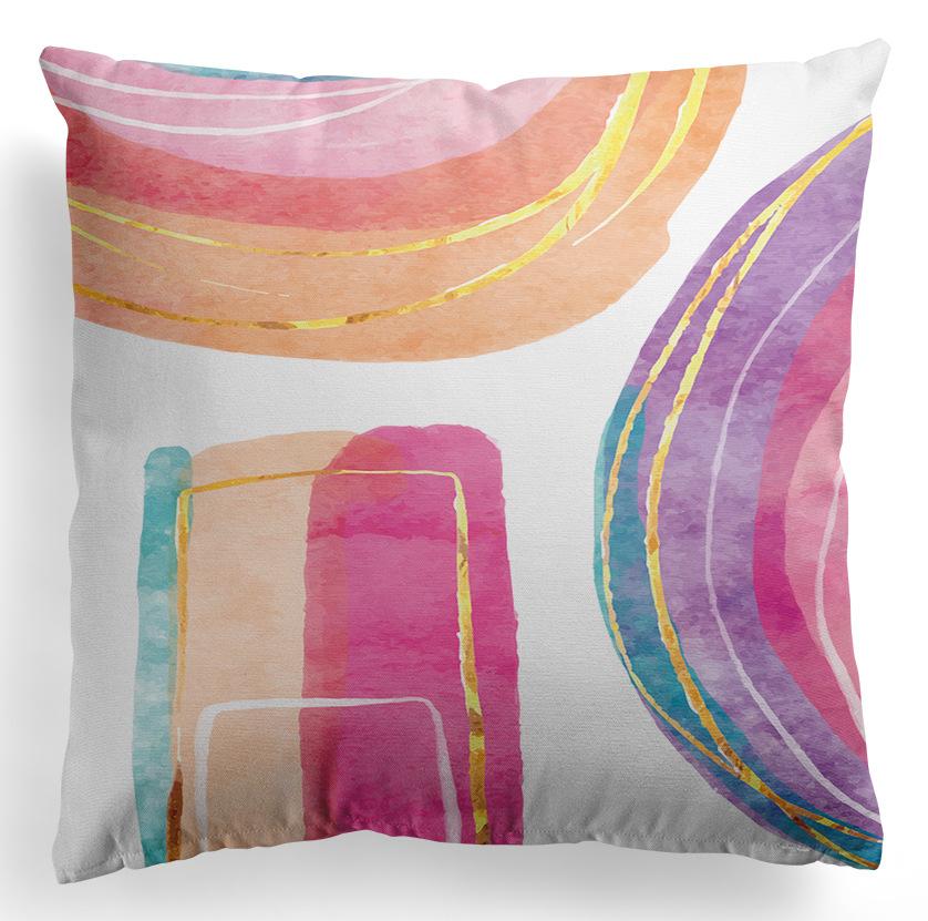 

Abstract Art Pillowcase, Seven-color Printed Short Plush Home Sofa Headboard, Living Room Pillow and Cushion Cover 45 * 45Cm without pillow core