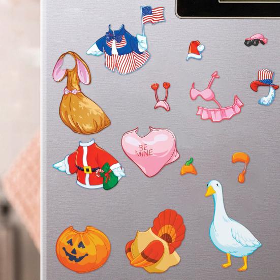 1 Set Kühlschrankaufkleber, klein, leicht, magnetisch, leicht zu reinigen, abnehmbarer Kühlschrankaufkleber, Heimdekoration für das Wohnzimmer