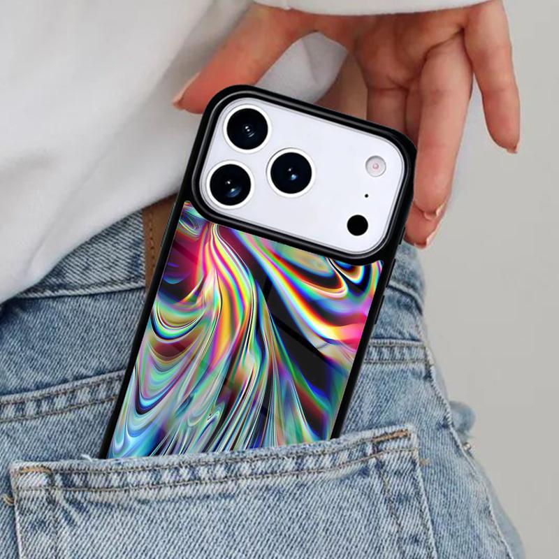 Holographic Iridescent Phone Case for iPhone 16e 15 14 13 12 17 Pro Max Plus Air 17pro Cover Coque