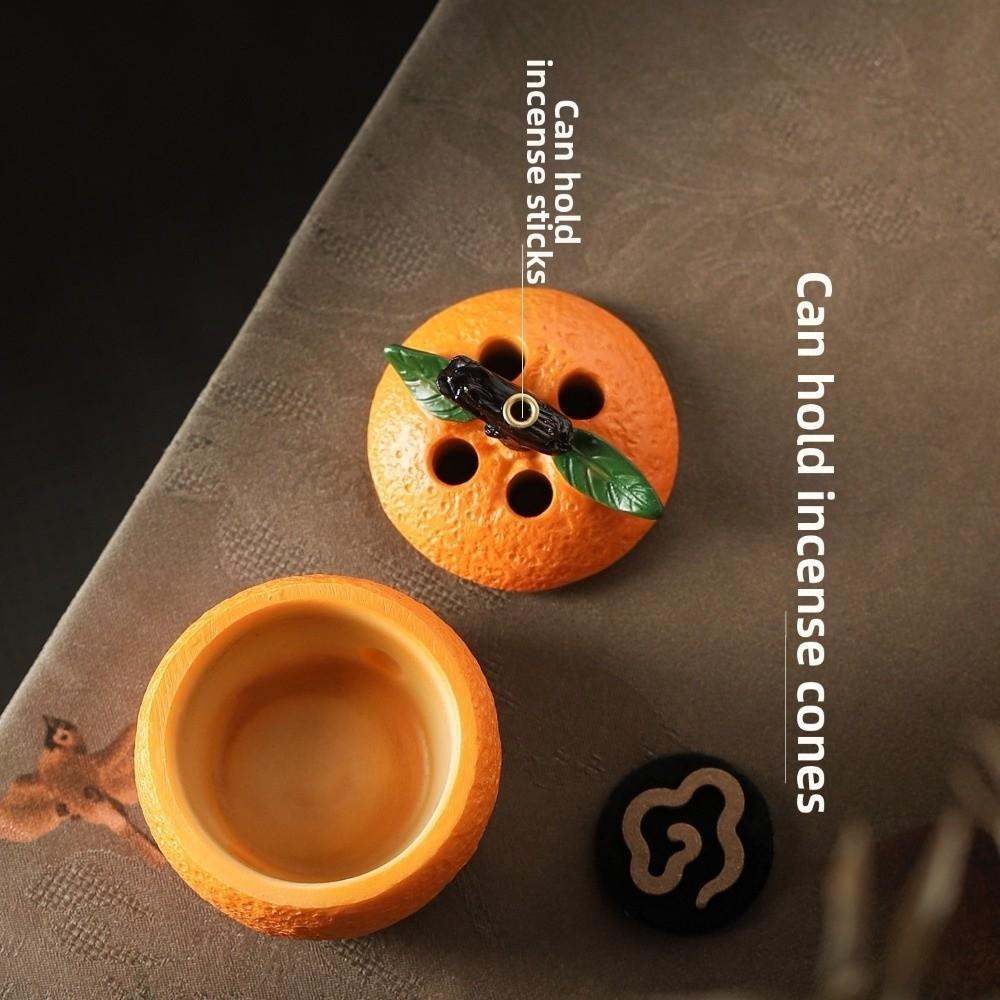 3D Orange Shape Incense Burner Creative Design Desktop Ornament New Ash Catcher Home Decor