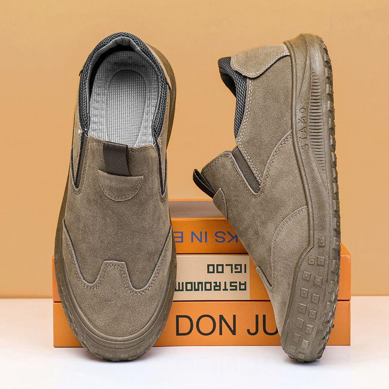 One-pedal men's shoes autumn breathable deodorant construction site work labor insurance shoes work shoes men's sports dad shoes men's