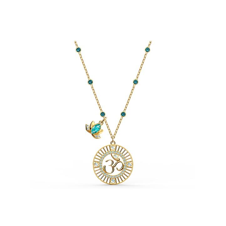 Swarovski Swa Symbol Crystal Lotus Necklace Women necklace Gold 5521451 Box (Random Color),F,Gold Plated