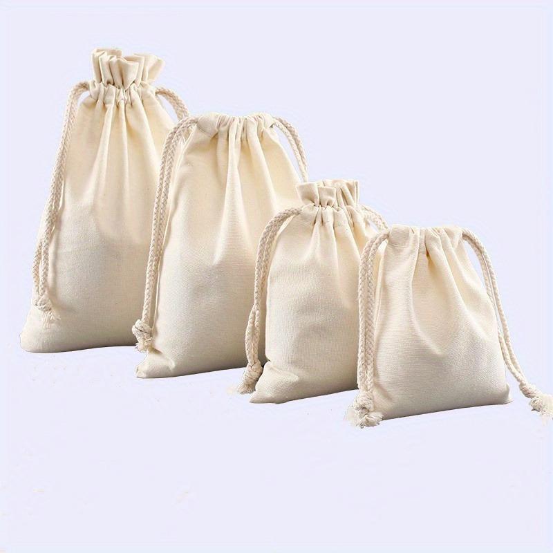 Canvas Drawstring Bag, Versatile Cotton & Linen Storage for Rice, Grains, Outdoor Travel, Shopping & Gifts, Retail Equipment
