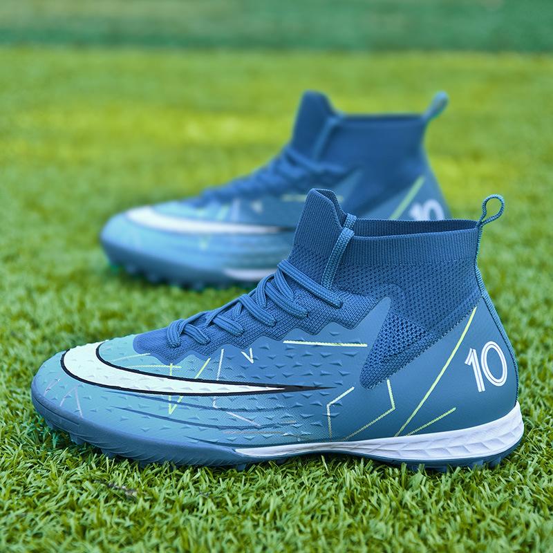 

Шипованные подростки, детская кожа, сломанные ноги, студенты, туфли на шипах, футбольные бутсы, высокий верх для искусственного газона, отличная тренировочная цена для мужчин 35