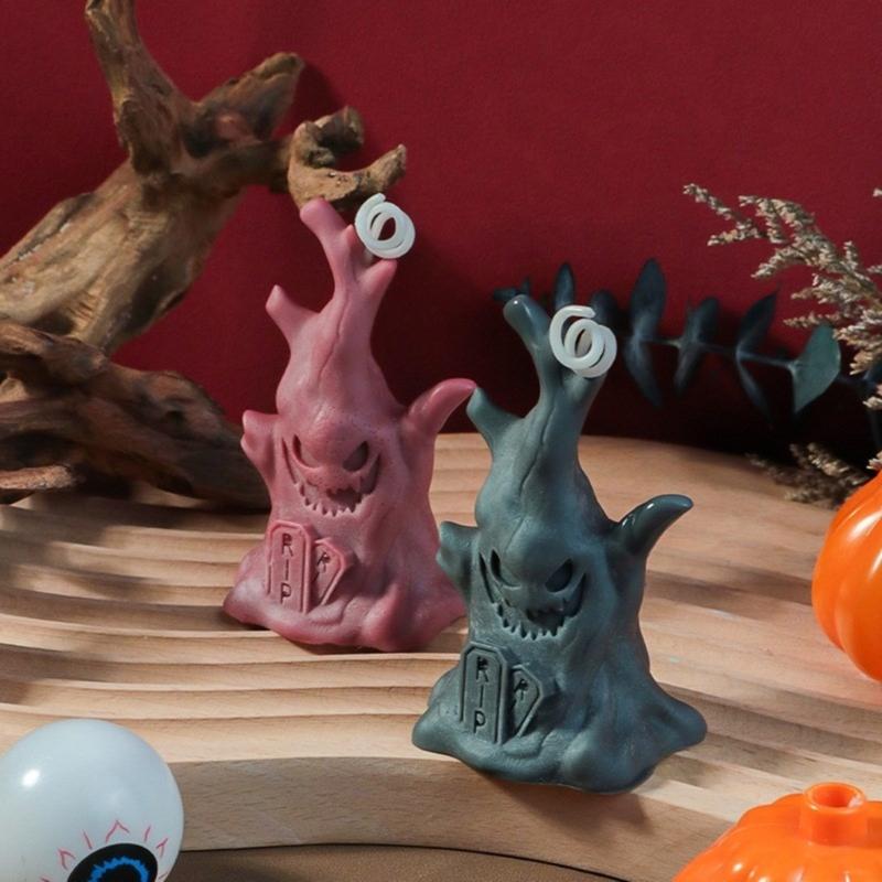 Creative Halloween Silicone Candle Mold Halloween Themed Silicone Candle Mold for DIY Scented Specter Stump Shape Candle