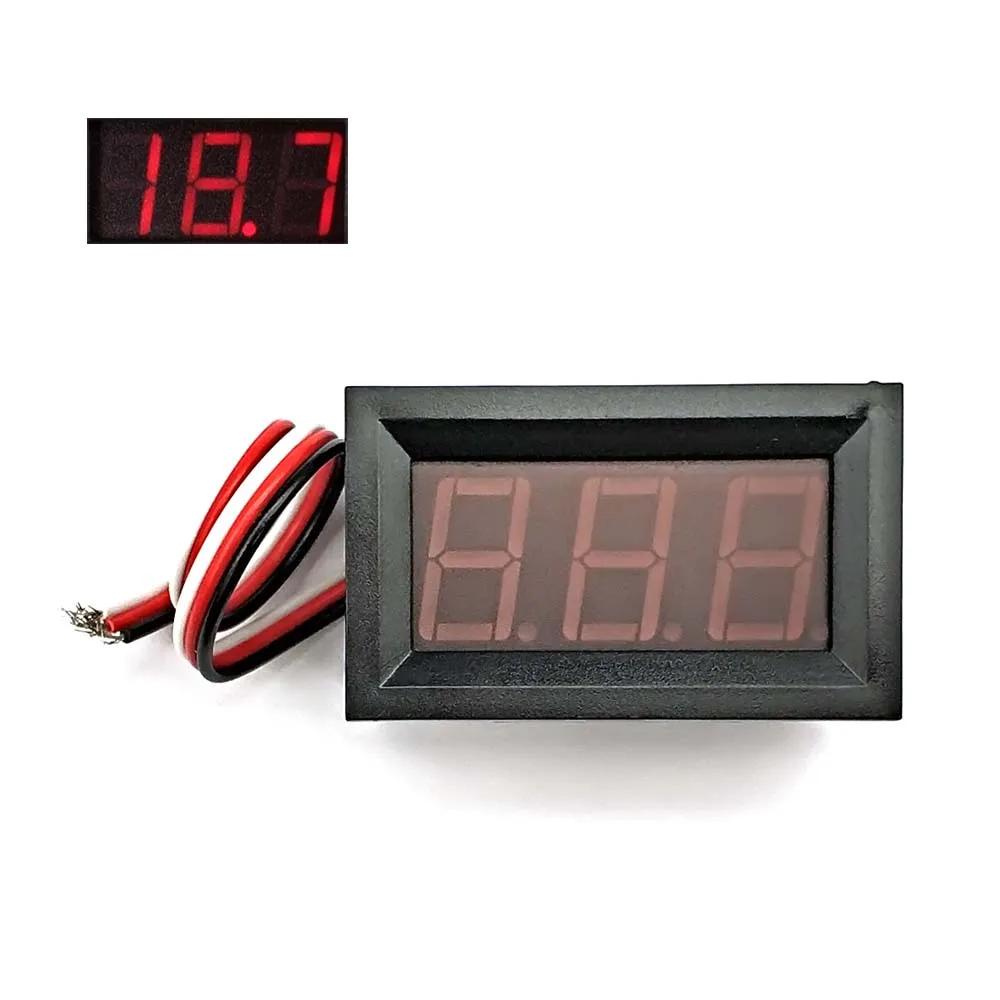 0.56" DC 0-100V Mini LED Display Digital Voltmeter Gauge Voltage Tester 3 Wires Volt Panel Meter Red/Blue/Green Not Adjustable