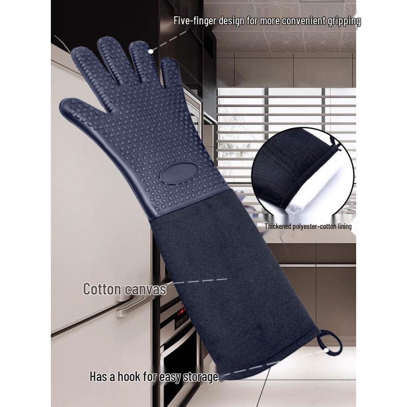 Hitzebeständige Anti-Rutsch-Silikon-Ofenhandschuhe bis 500 Grad