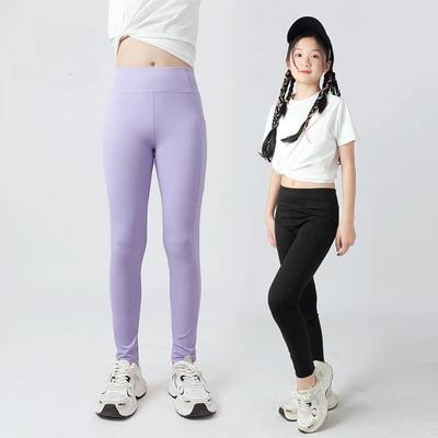 Yaz Genç Kız Tayt Ince Rahat Tüm Maç Spor Yoga Pantolon Çocuk Tayt Çabuk kuruyan Anti-sivrisinek Köpekbalığı Pantolon