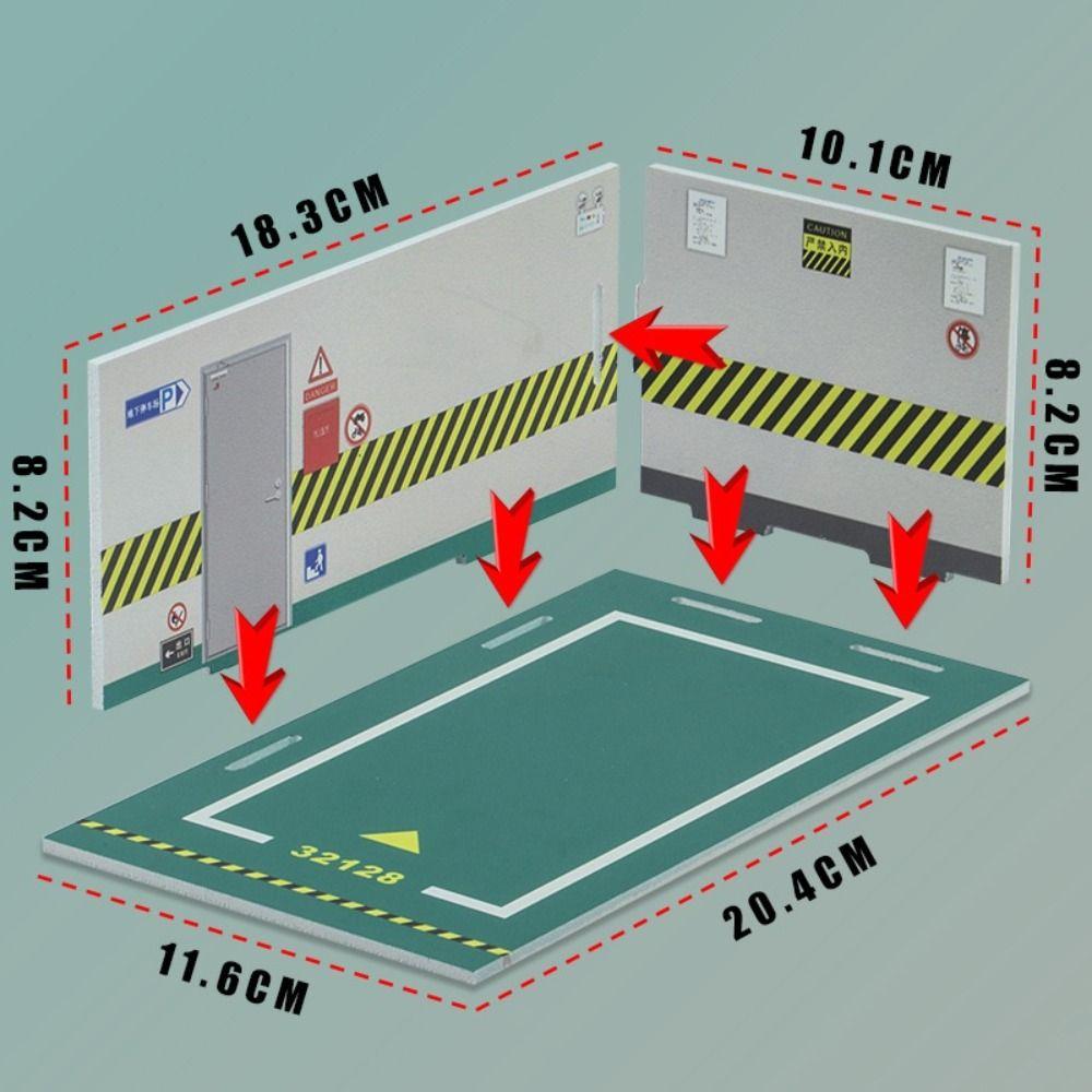 Automobile Toy 1/32 Car Garage Parking Space Garage DIY Scene Parking Lot Model  For Children