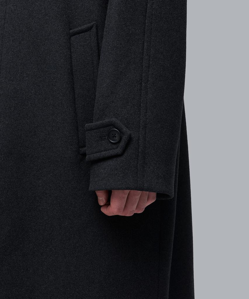Musinsa Standard Cashmere Blend Oversized Balmacaan Coat [Charcoal Grey]