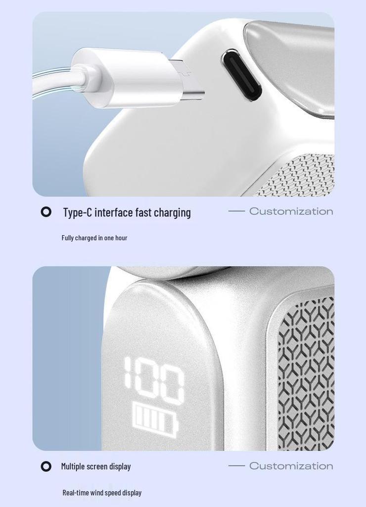 X688 High-Speed Portable Handheld Fan - USB Rechargeable, Long Battery Life, Turbo Power, Ideal for Outdoor Use