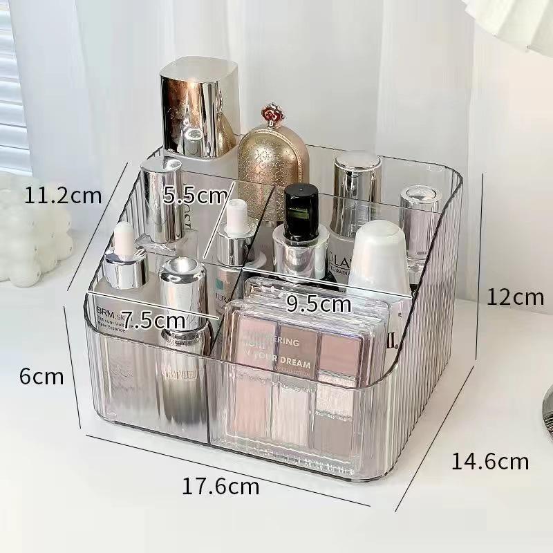 360° Drehbarer Acryl Make-up Organizer - Transparenter Hautpflege- & Lippenstifthalter