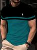 Conjunto de 5 Camisetas Masculinas Casuais Elegantes de Manga Curta com Estampa Listrada, Camisetas de Manga Curta Respiráveis de Secagem Rápida com Gola Redonda de Cor Degradê para o Verão