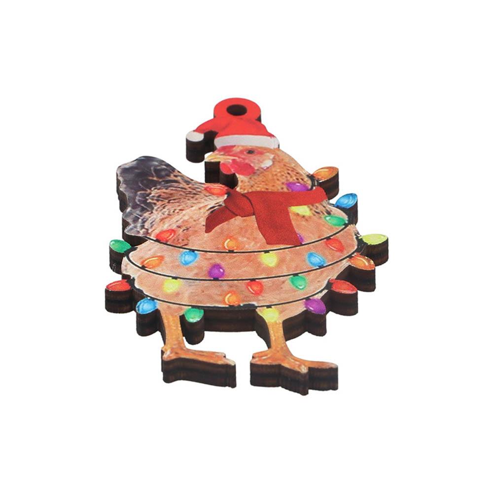 Decorative Scarf Chicken Hanging Pendant Funny Christmas Tree Pendant for 5pcs Xmas Tree