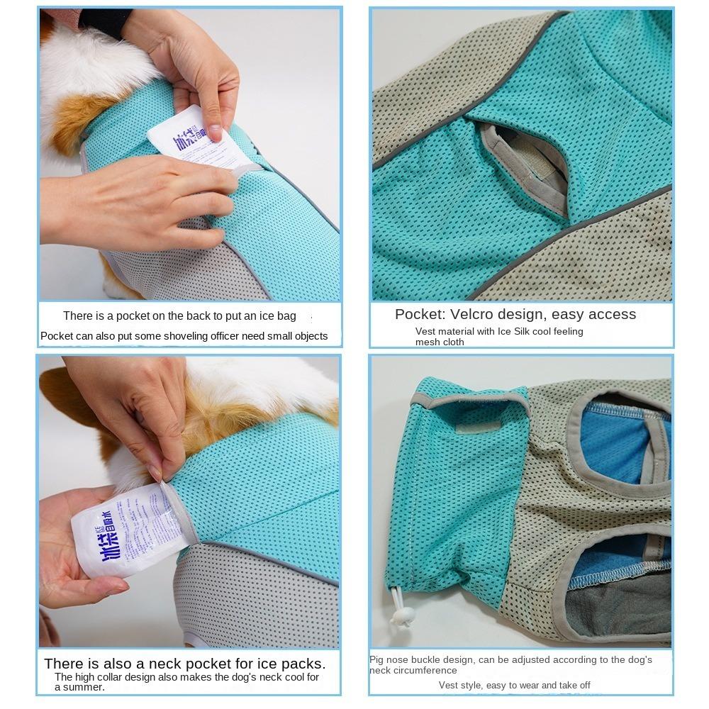 Thin Fabric Dog Cooling Vest Quick Dry Pet Costumes Pet Sleeveless Clothes  Beach Walk