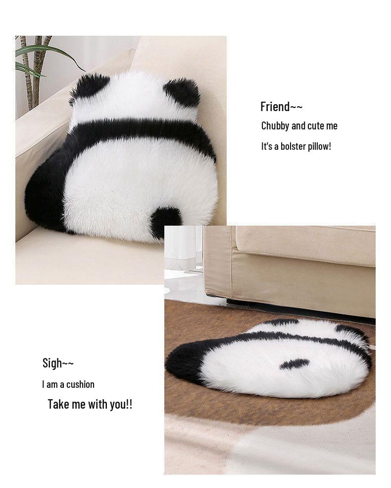 Nordic Wool Panda Hugging Pillow – Bedside Cushion & Sofa Lumbar Support