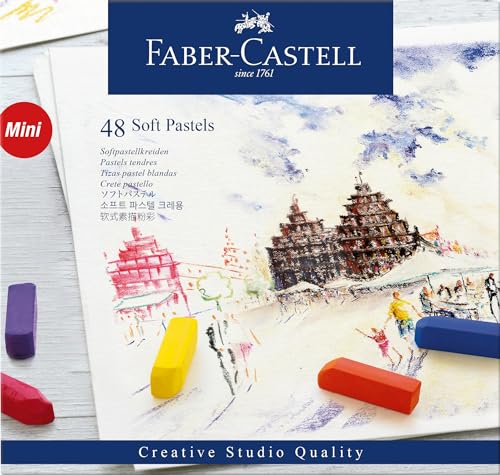 Faber-Castell Soft Pastels, 46 Colors, 48-Piece Set, Paper Box, 128248 [Official Japanese Product]