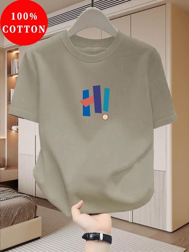 2026 Summer New Style Unisexs Pure Cotton TShirt Street Casual Fashion Soft and Comfortable Breathable Simple Pattern Print