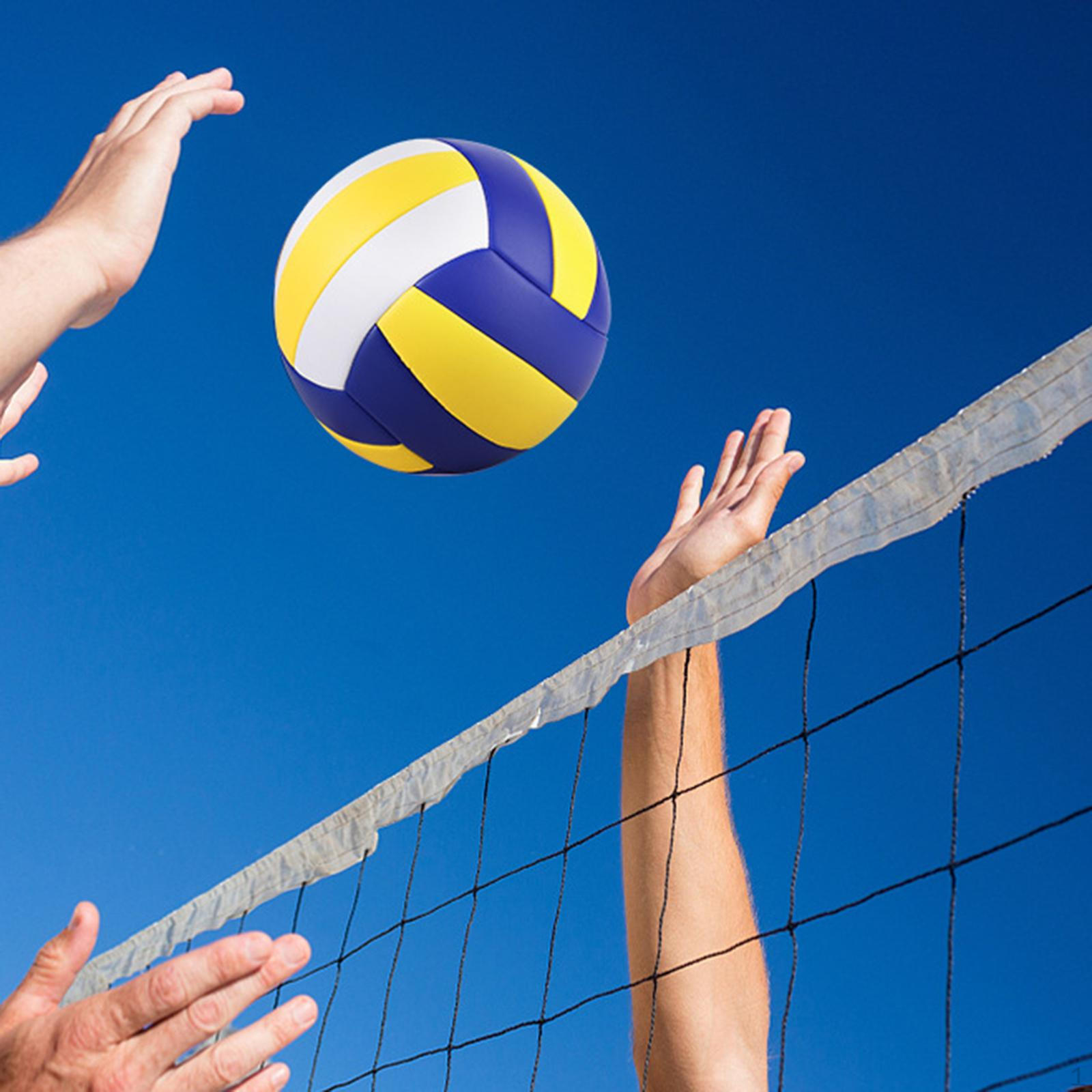 Indoor Volleyball Ball Size 5 PU Leather Soft Professional Standard Official Blue Yellow