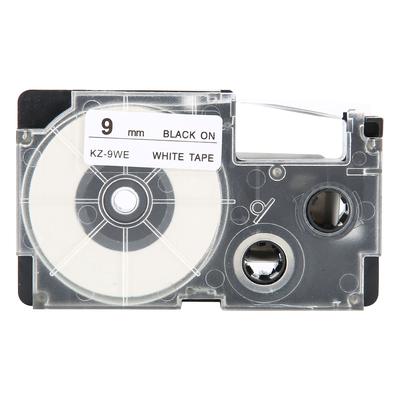 9-mm-Schriftbandkassette für Casio Etikettendrucker KL-60120170780820 CW L300(Schwarz auf Weiß )