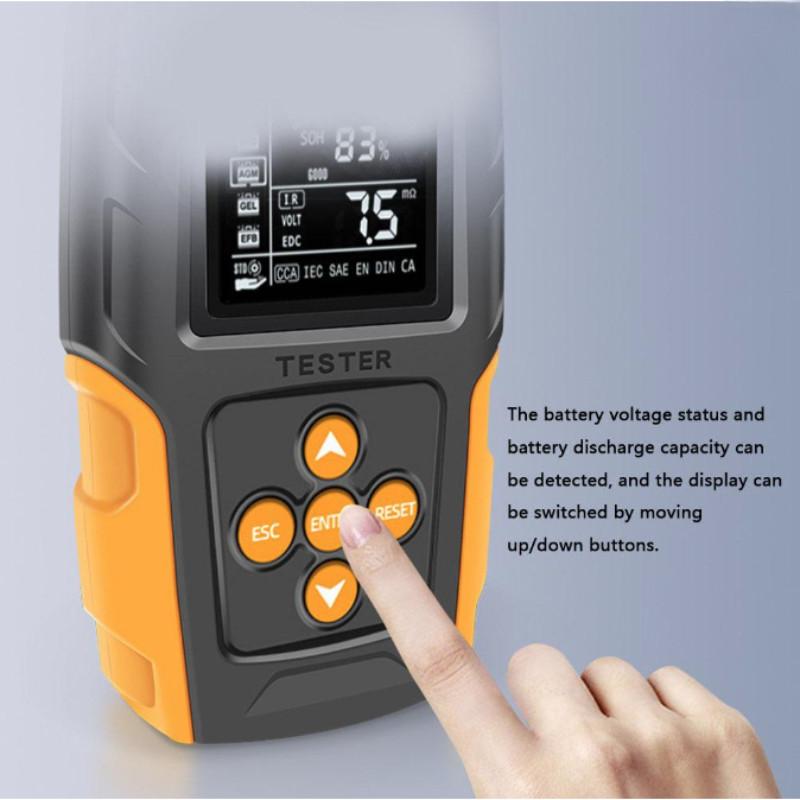 12V/24V LCD Digital Battery Analyzer Car Charge Diagnostic Tool SOH SOC CCA IR Measurement Device Car Battery Tester