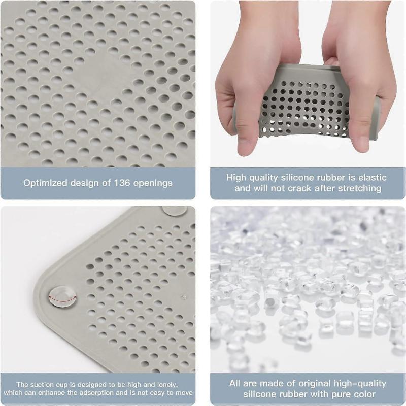 2 Pcs Silicone Drain Protector with Sucker, Sink Strainer, Shower Drain Covers Hair Catcher, Strainer Plug Trap Filter