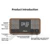 Vintage Bluetooth Speaker Wooden FM Radio Clock Alarm with Subwoofer, Retro Home Stereo Bass