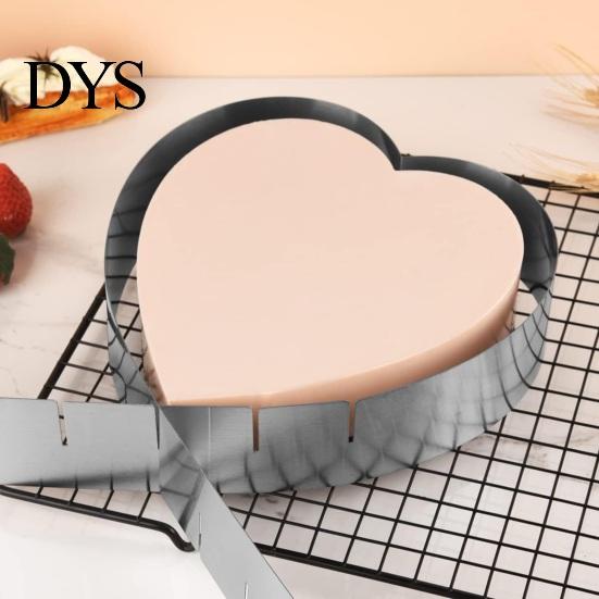 Professional Grade Cake Decorating Tool Heart Shaped Pan, Stainless Steel Baking Mold, Adjustable Size Heat Resistant Durable Metal Pan Reusable Easy
