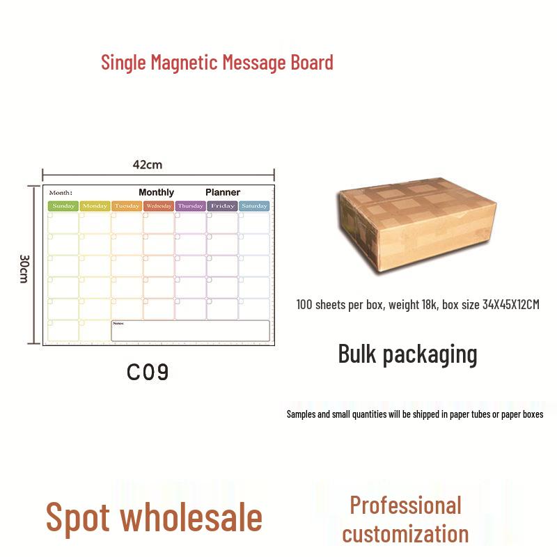 Custom Magnetic Wipeable Acrylic Fridge Calendar Board Sticker.