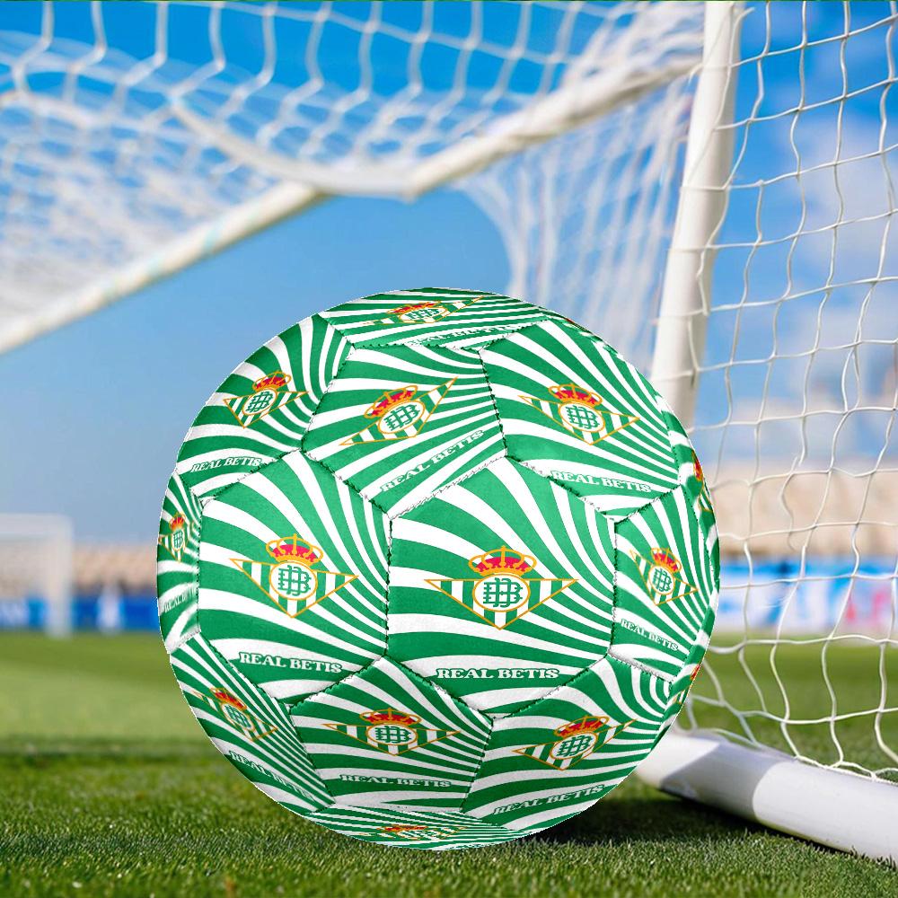 Real Betis Crest Design Soccer Ball Size 5 Soccer Ball, Machine-stitched, Soft and Comfortable, Suitable for Training and Matches Fan Gift