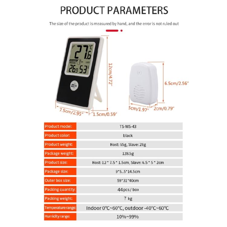 Wireless Indoor Outdoor Thermometer Hygrometer Digital Office Monitor Equipment