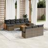 Vidaxl 11-Cz. Ensemble de Meubles de Jardin Avec Coussins, Rotin PE Gris