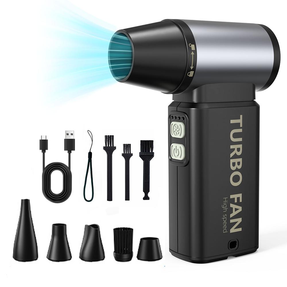 

Мощный воздуходув 4 скорости регулируемый мини турбовентилятор перезаряжаемый мощный вентилятор с 5 насадками пылеочиститель для барбекю