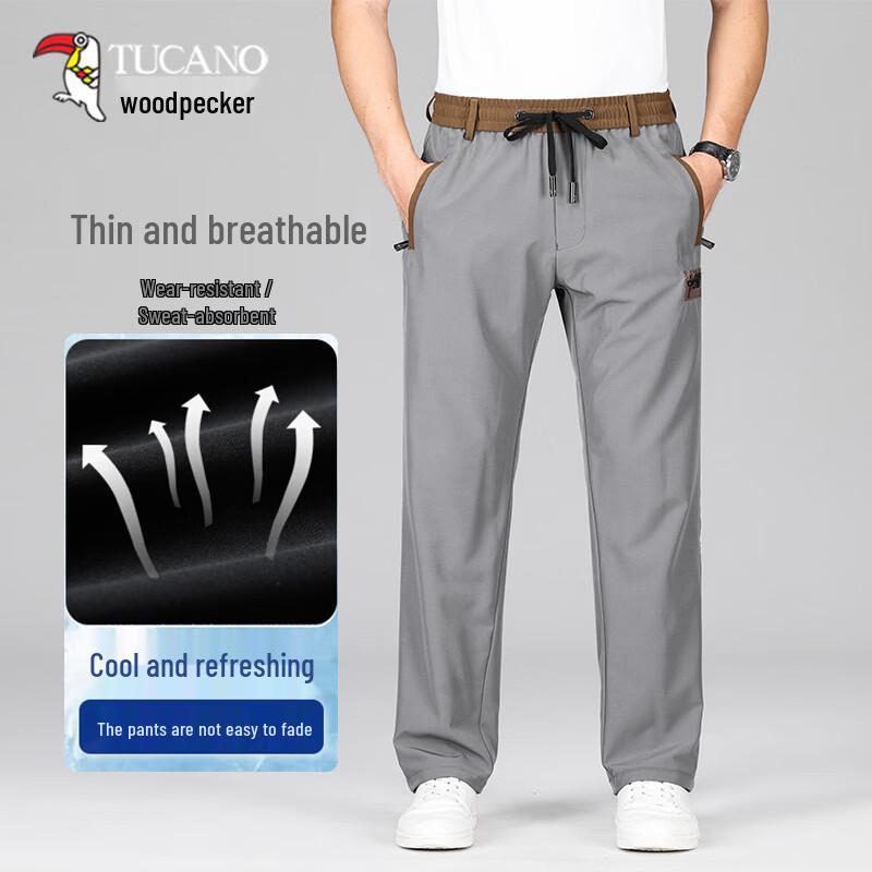 TUCANO Men s Ice Silk Straight-Fit Casual Pants L