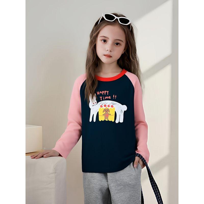 Brand Children's Clothing Pure Cotton Long-Sleeve T-Shirt 2026 Autumn New Model 27Home Girls' Base Shirt Baby Clothes