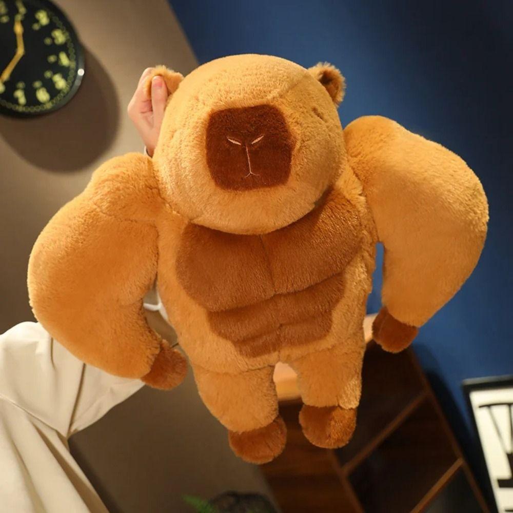 Stuffed Muscle Capybara Plushies Toy PP Cotton Plushies Capybara Stuffed Toy Birthday Gifts