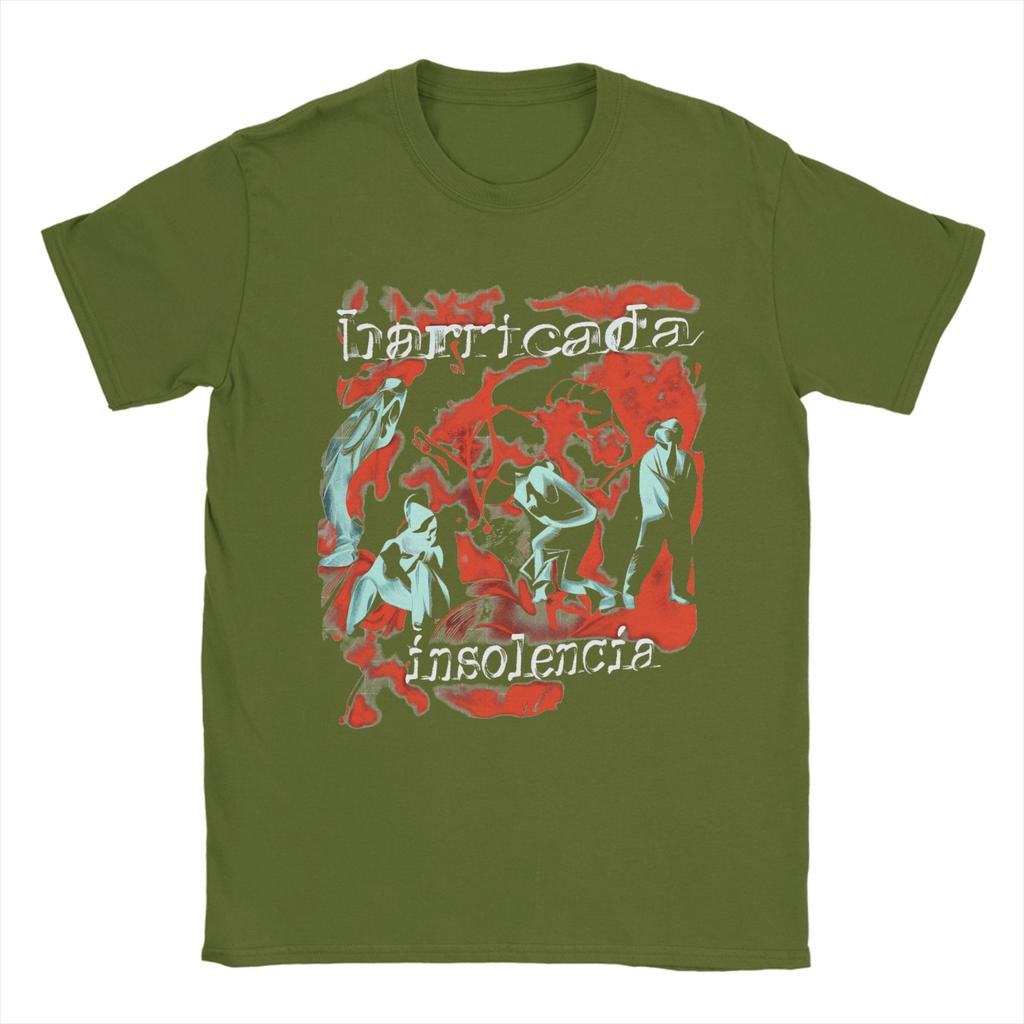 Spanish Band Barricada Art TShirt Unisex  Novelty Pure Cotton Tee Shirt Crewneck Short Sleeve T Shirts Printing Clothing