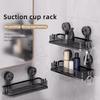 Bathroom Storage Shelf with Suction Cup Strong Load-bearing Hook Design Easy To Install Storage Rack Shower Caddy