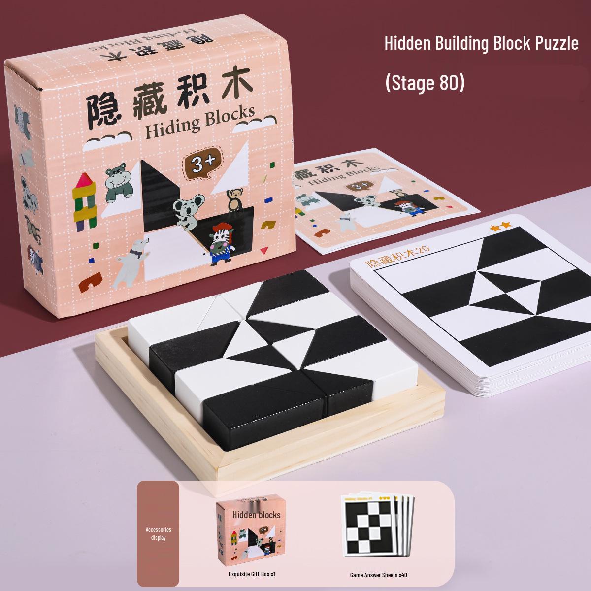Wooden Puzzle Blocks: Educational Logic Toy for Kids Brain Exercise & Concentration