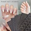 6 Designs French Manicure Strips Nail Art Stickers,Self-Adhesive Nail Tips Guides for DIY Nail Decoration Stencil Tools