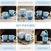 Sky Blue Dome Ceramic Coffee Mug Set of 2, 350 ML Microwave and Dishwasher Safe Tea/Milk Mug for Gift, Ideal for Home