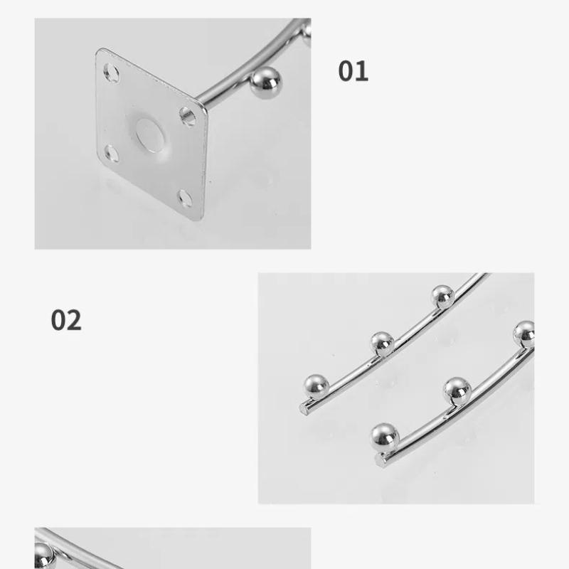 1pc Supermarket Shelf Beaded Hook Clothing Store Display Rack Hooks Wall Mounted Balcony Hanger Beaded Hook Home Accessories